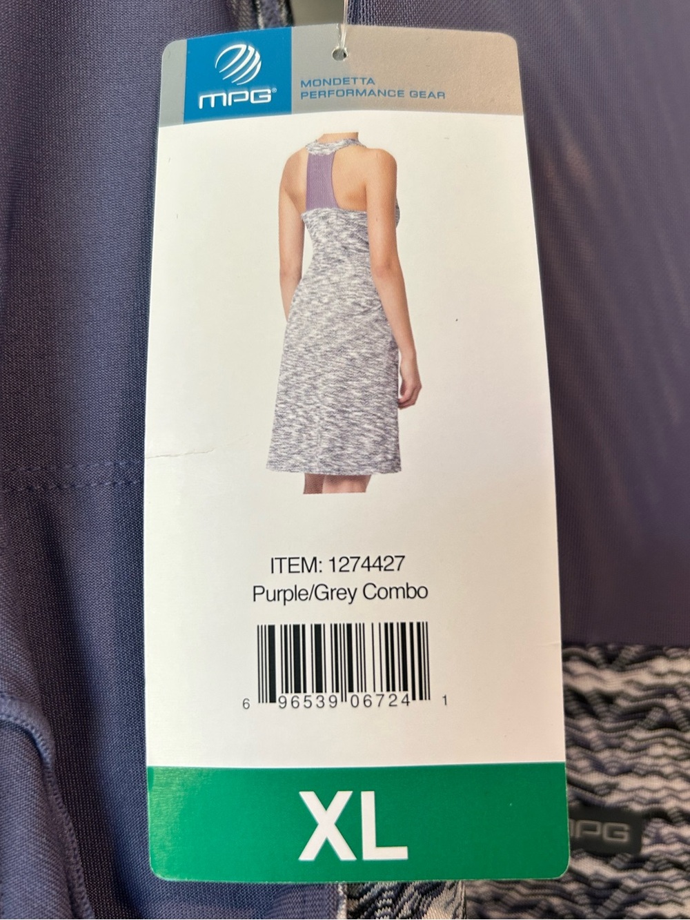 MPG Marled Gray-Blue Sleeveless V-Neck Travel Dress - Picture 6 of 7